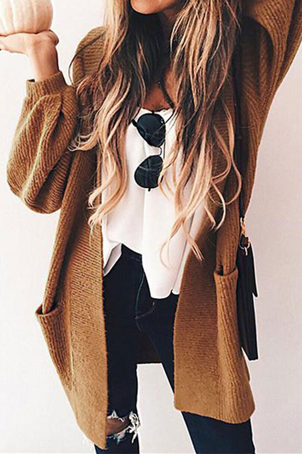 Women Stylish Soft Solid Pattern Easy Front Open Cardigan