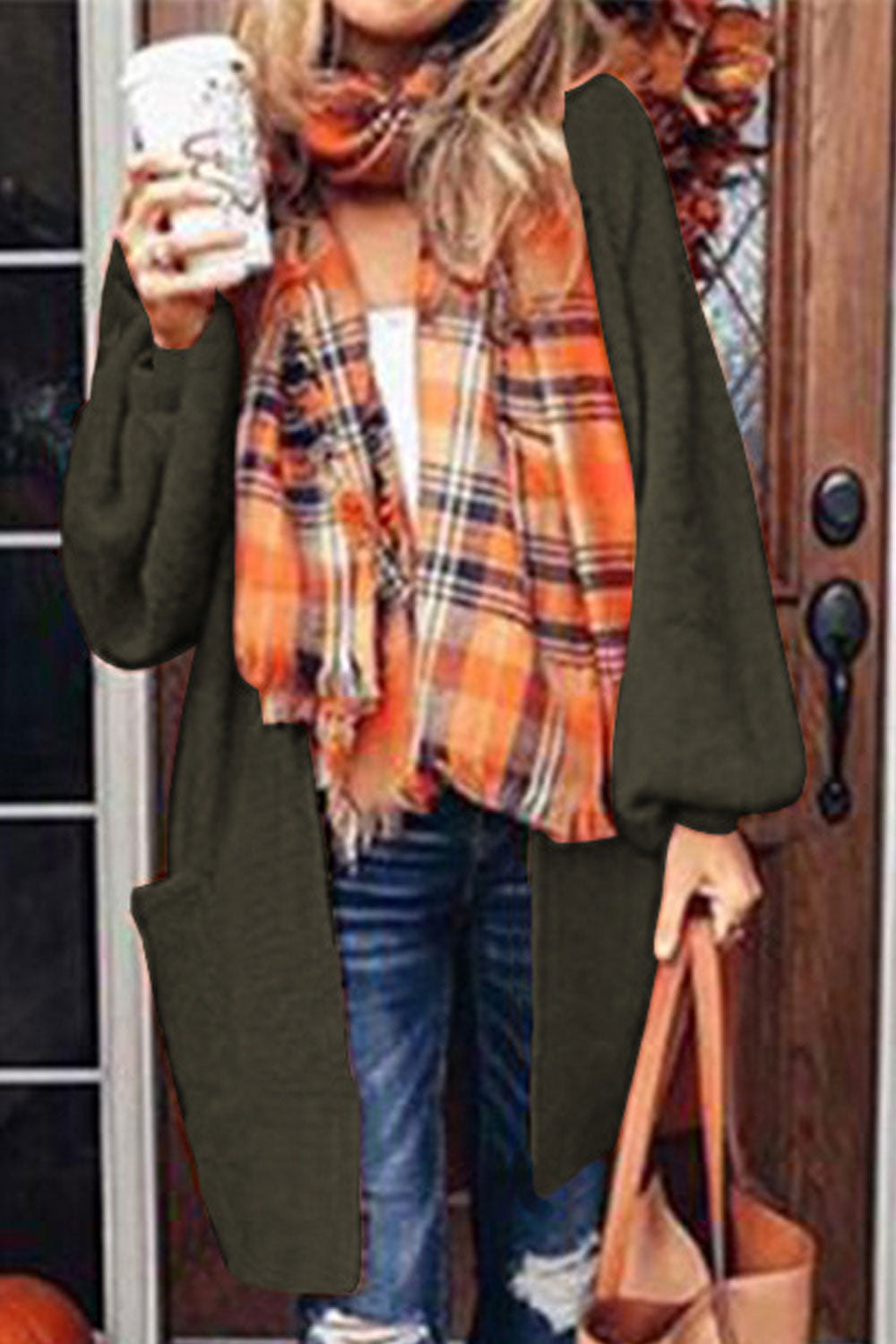 Women Stylish Soft Solid Pattern Easy Front Open Cardigan
