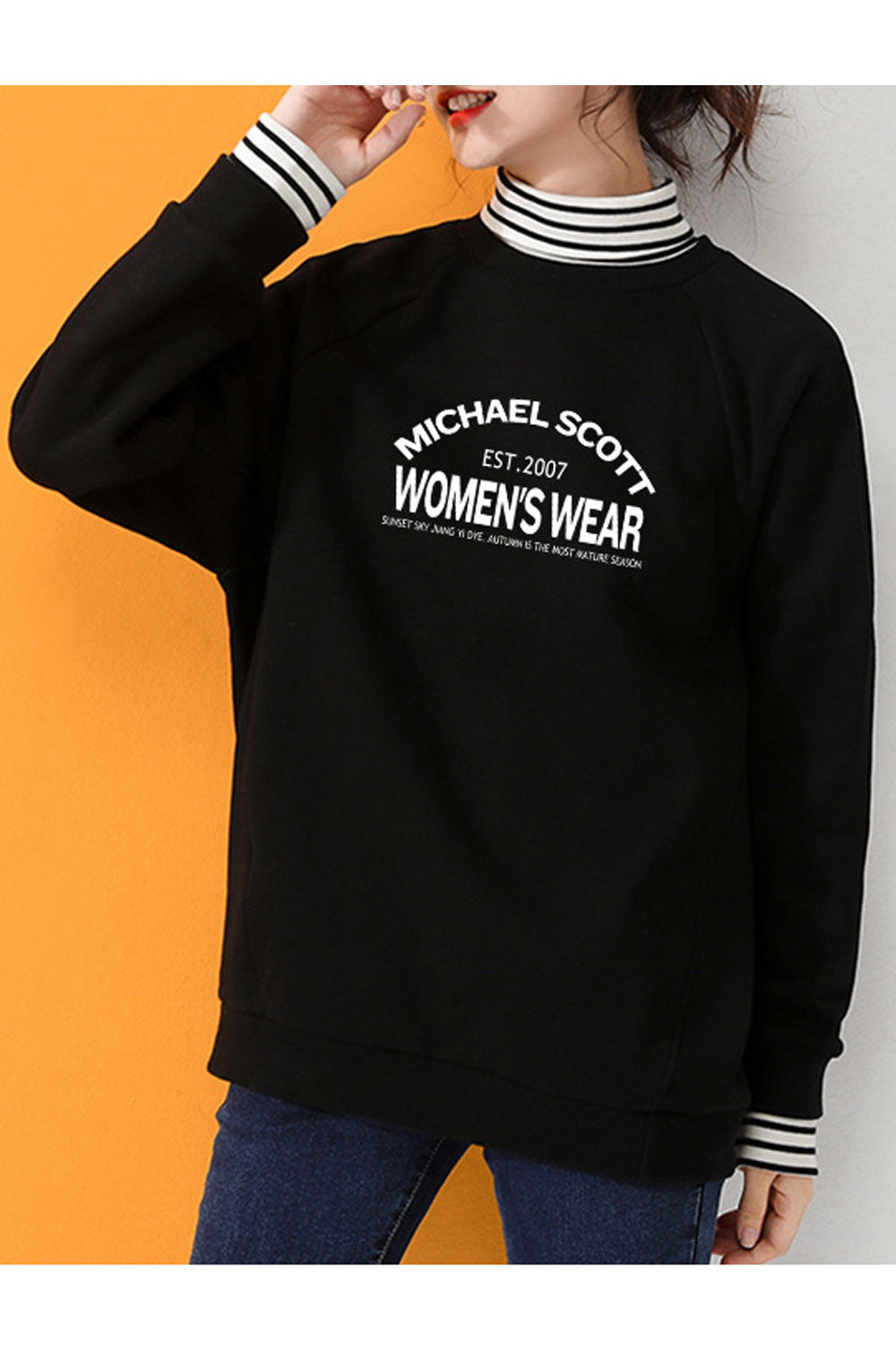 Women Stylish Solid Color Loose Fit Warm Sweatshirt