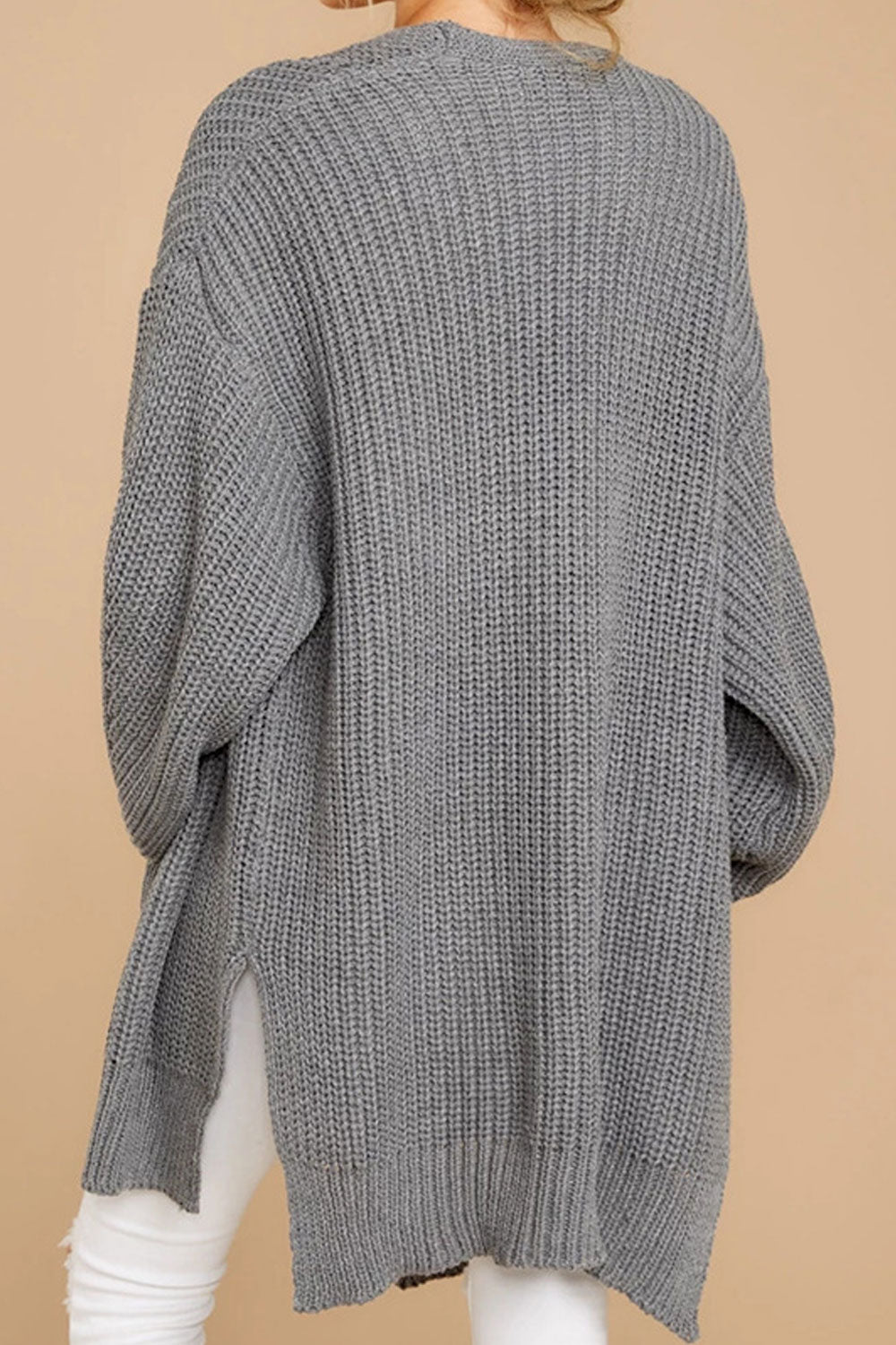 Women Front Open Style Long Sleeve Cozy Solid Pattern Modern Winter Cardigan
