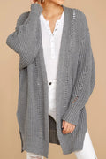 Women Front Open Style Long Sleeve Cozy Solid Pattern Modern Winter Cardigan