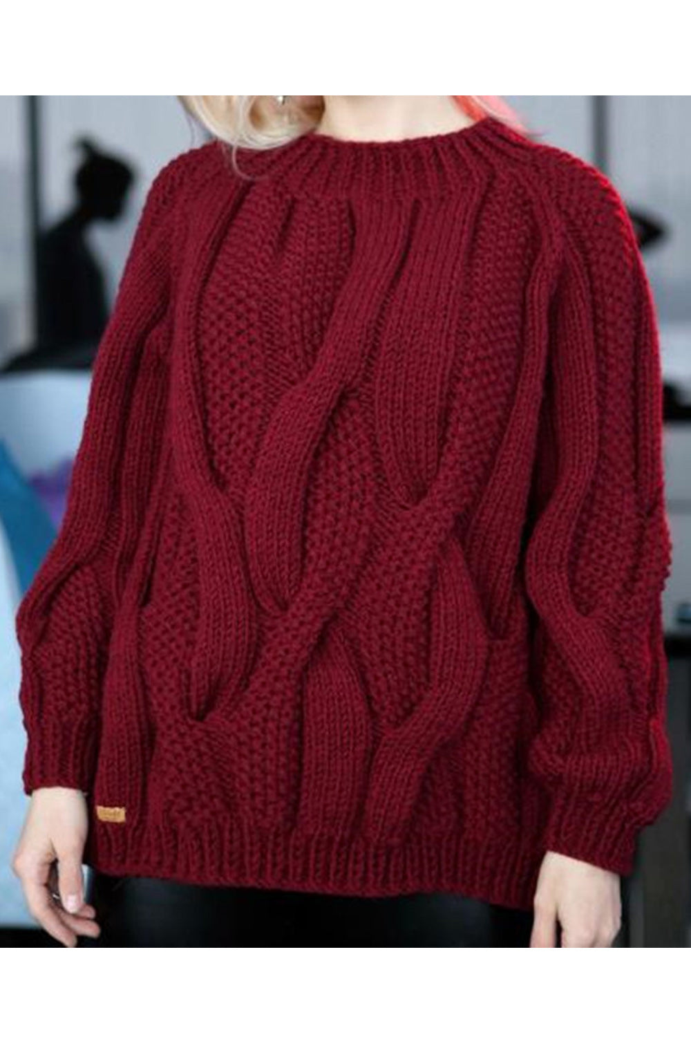 Women Comfortable Solid Color Long Sleeve Thick Winter Casual Sweater