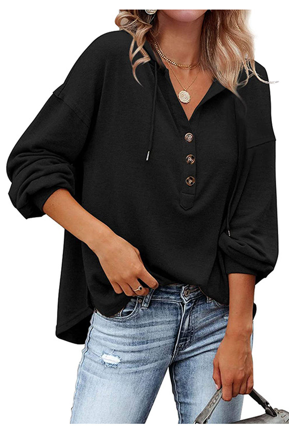 Women Elegent Ribbed Cuff Stretchable Printed Style Casual Hoodie