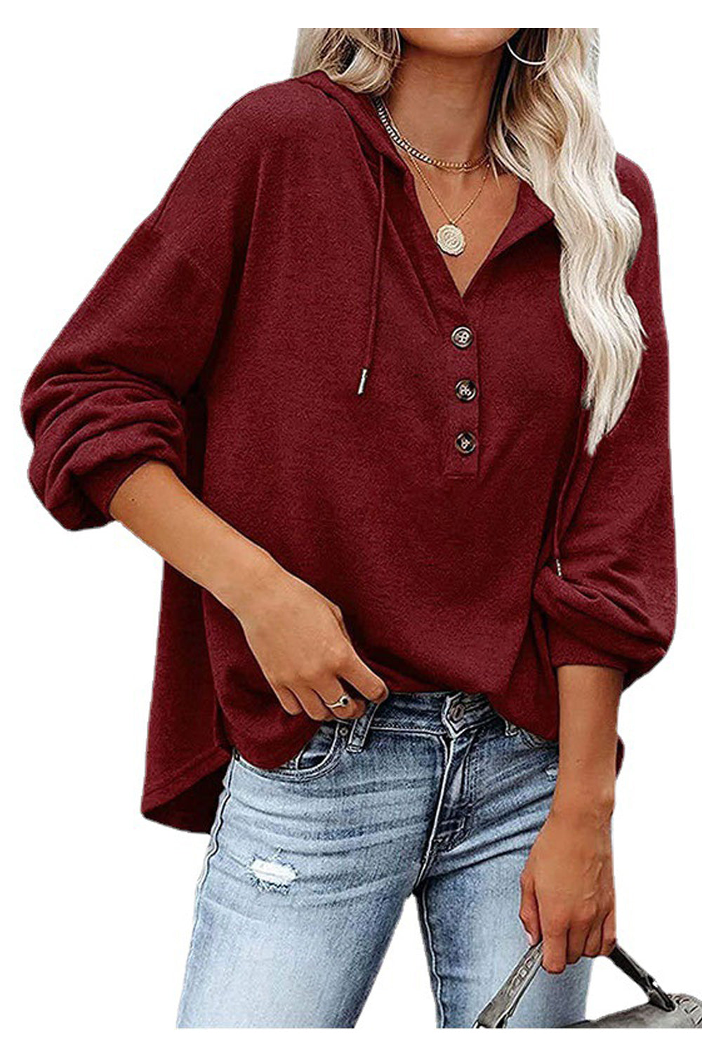Women Elegent Ribbed Cuff Stretchable Printed Style Casual Hoodie