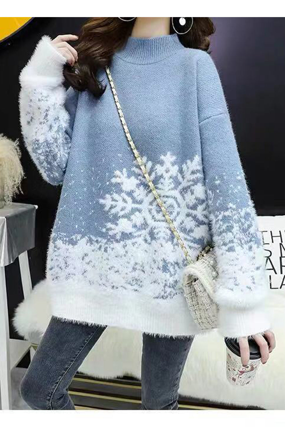 Women Windbreaker Turtle Neck Full Sleeve Warm Pullover Sweater