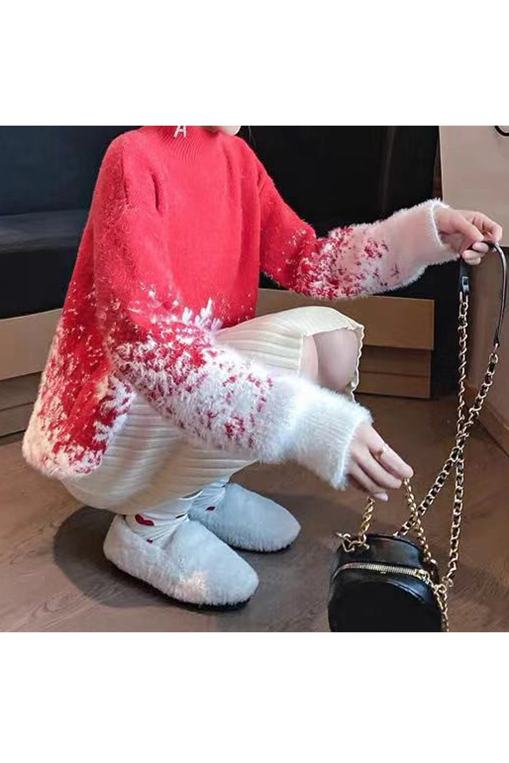 Women Windbreaker Turtle Neck Full Sleeve Warm Pullover Sweater