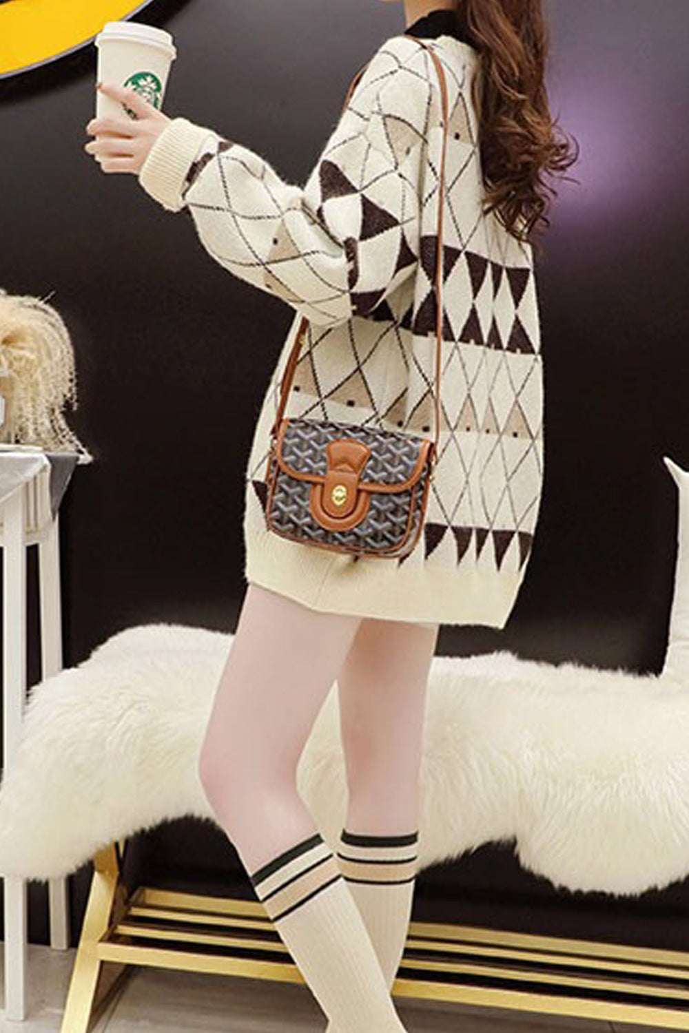 Women Deep Neck Loose Thick Fashion Sweater