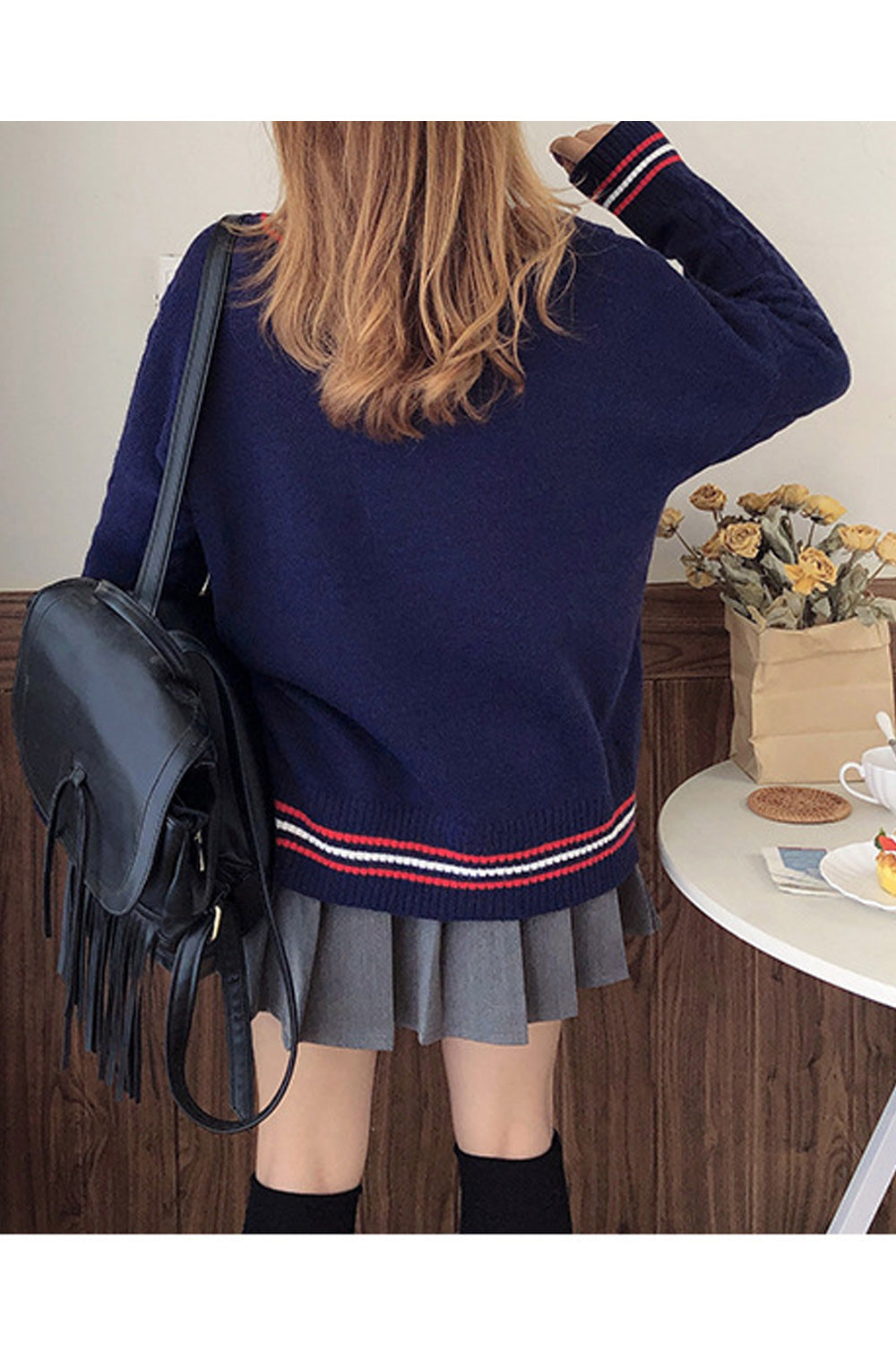 Women Casual Loose Fit Round Neck Pullover Winter Sweater