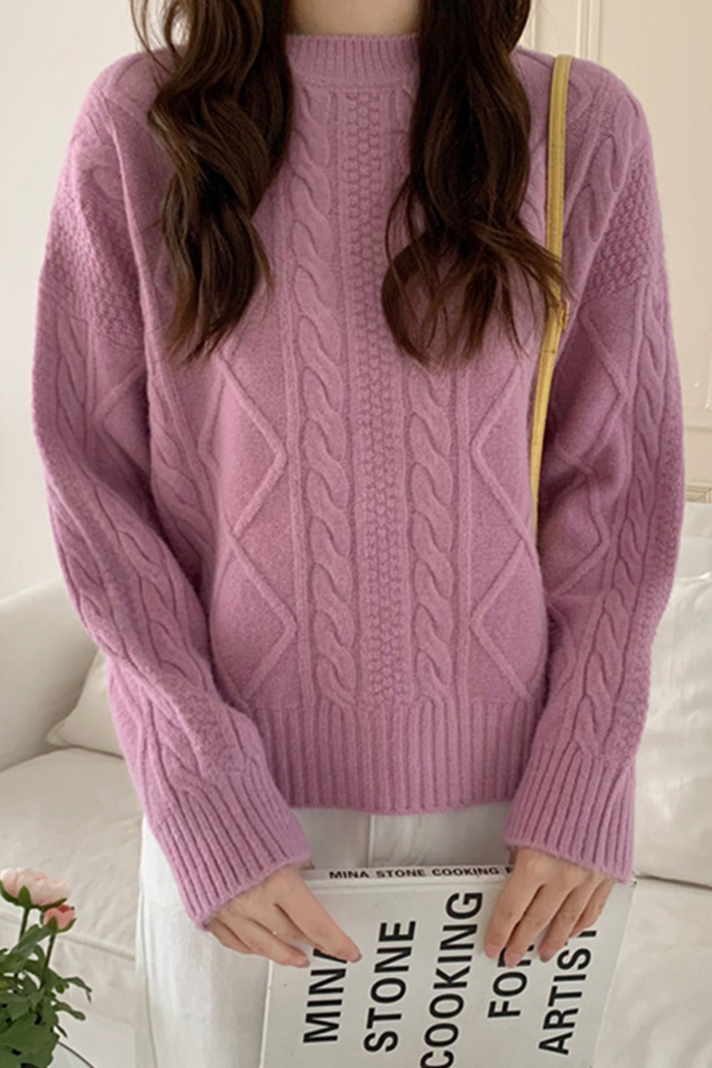 Women Thick Loose Warm Solid Color Winter Sweater