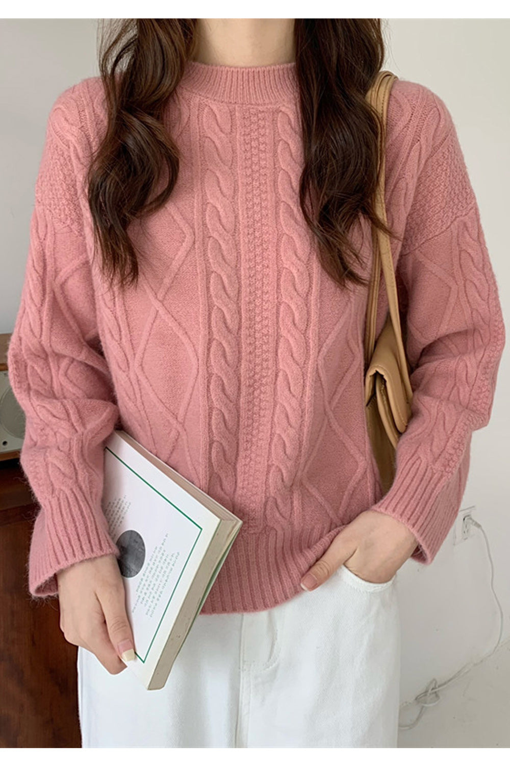 Women Thick Loose Warm Solid Color Winter Sweater