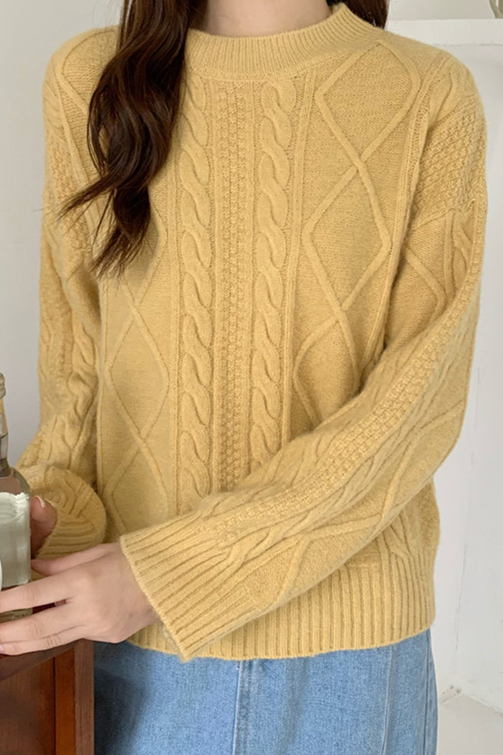 Women Thick Loose Warm Solid Color Winter Sweater