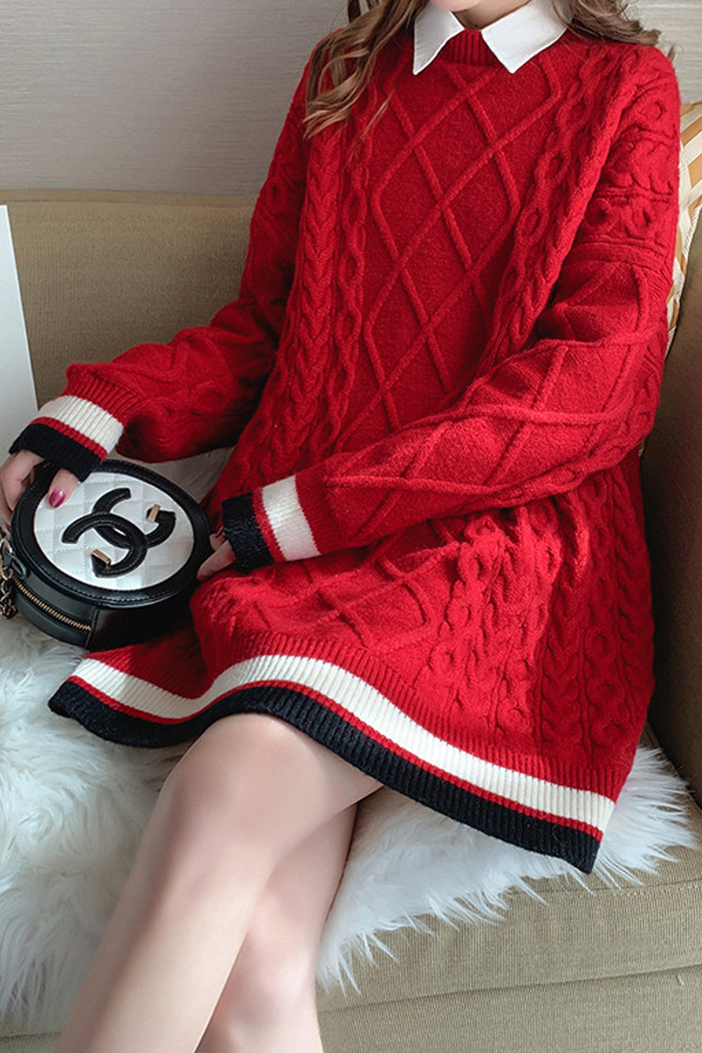 Women Stylish Pullover High-Neck Solid Color Thick & Warm Winter Sweater