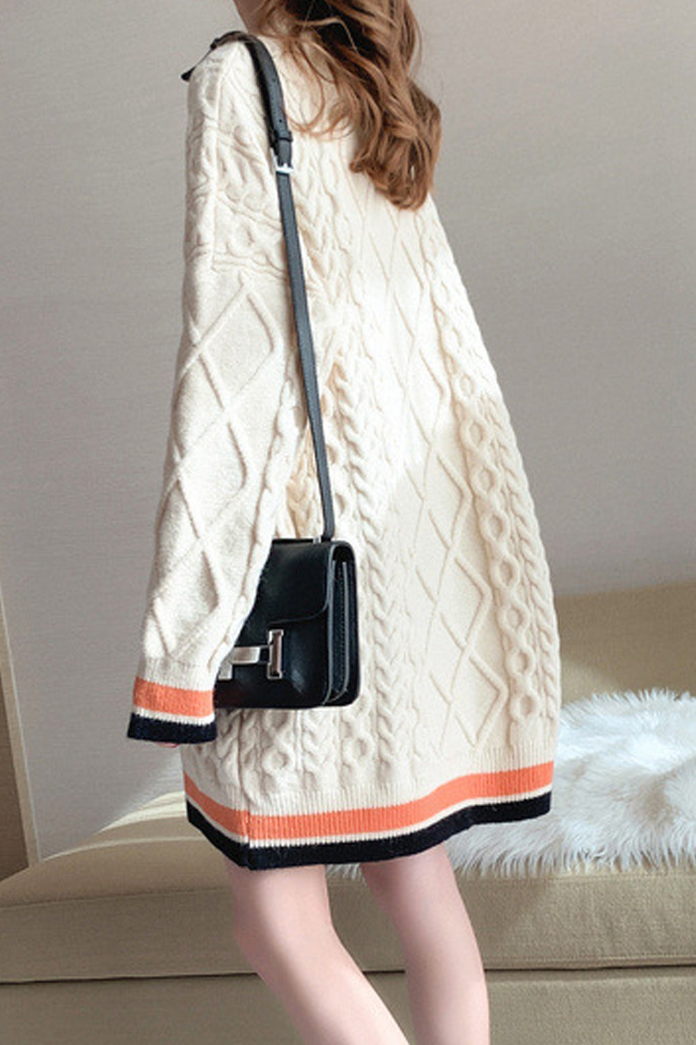 Women Stylish Pullover High-Neck Solid Color Thick & Warm Winter Sweater