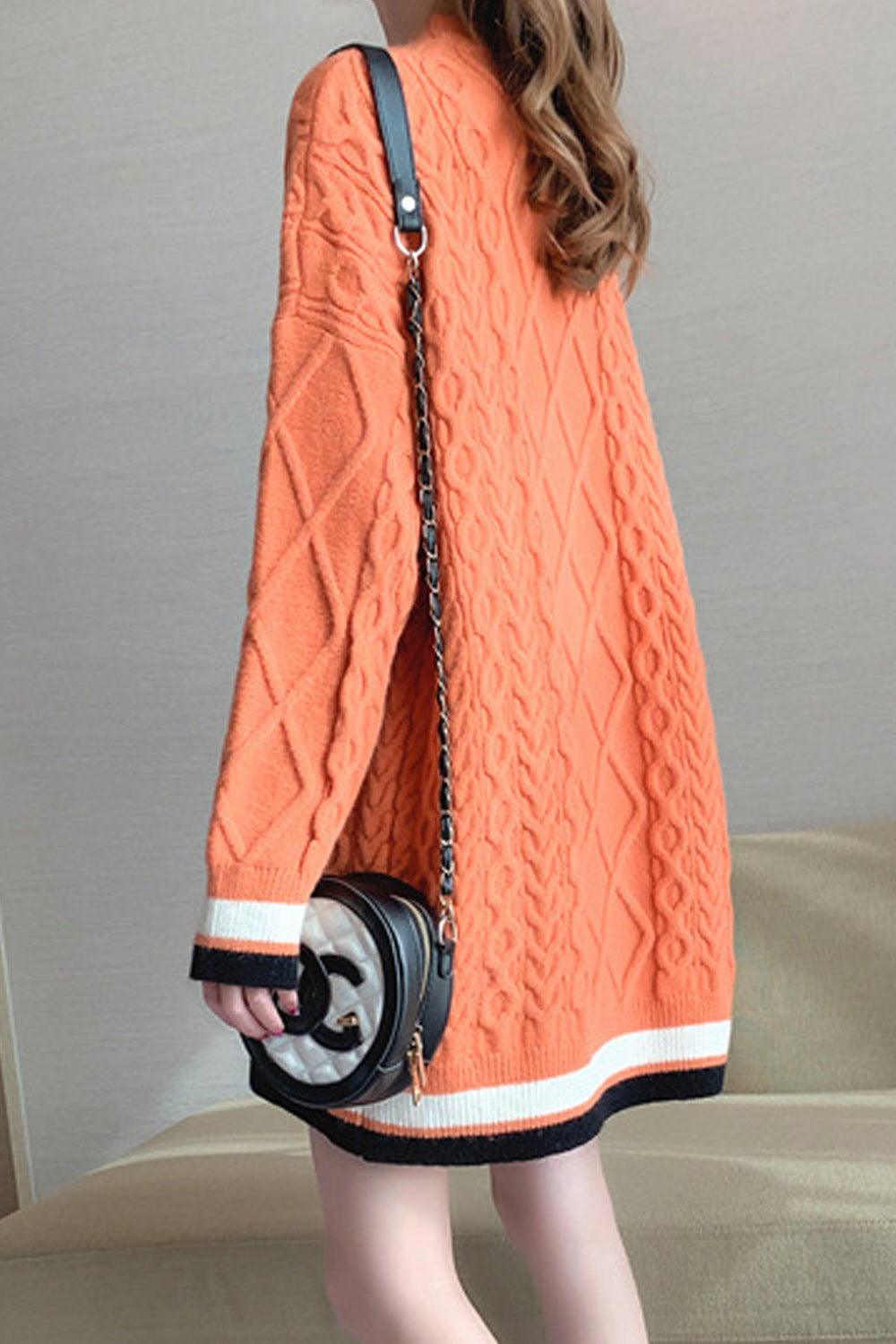 Women Stylish Pullover High-Neck Solid Color Thick & Warm Winter Sweater