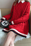 Women Stylish Pullover High-Neck Solid Color Thick & Warm Winter Sweater