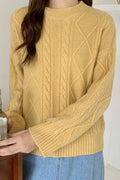 Women Thick Loose Warm Solid Color Winter Sweater