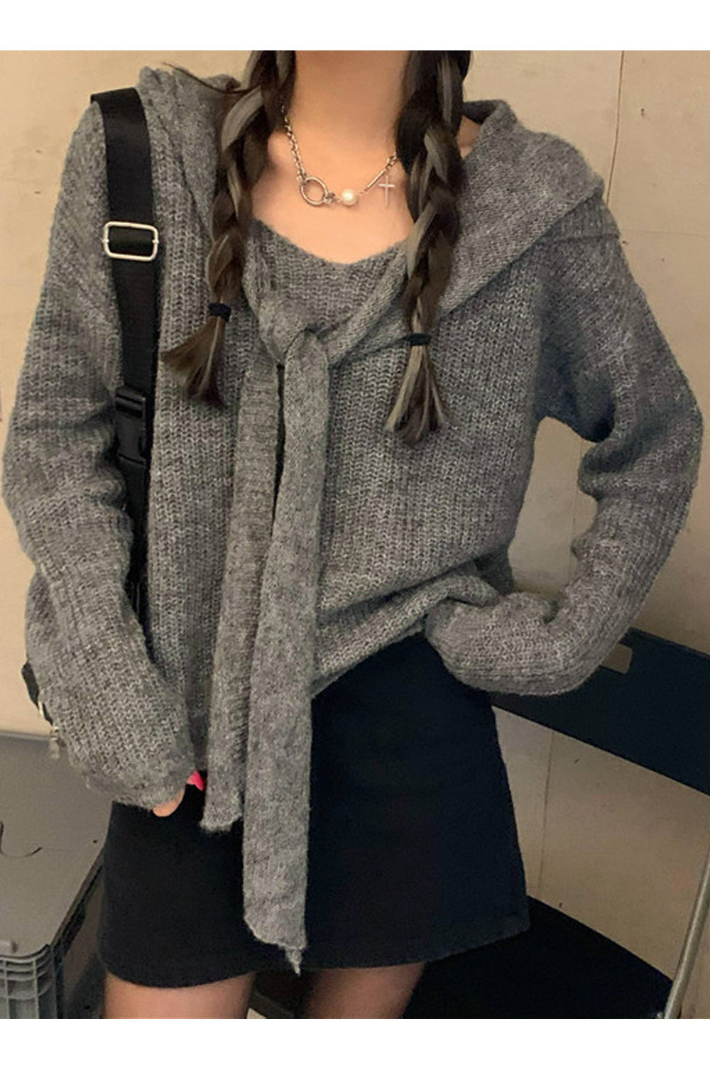 Women Trendy Loose fit Long Sleeve Solid Color Warm Sweater