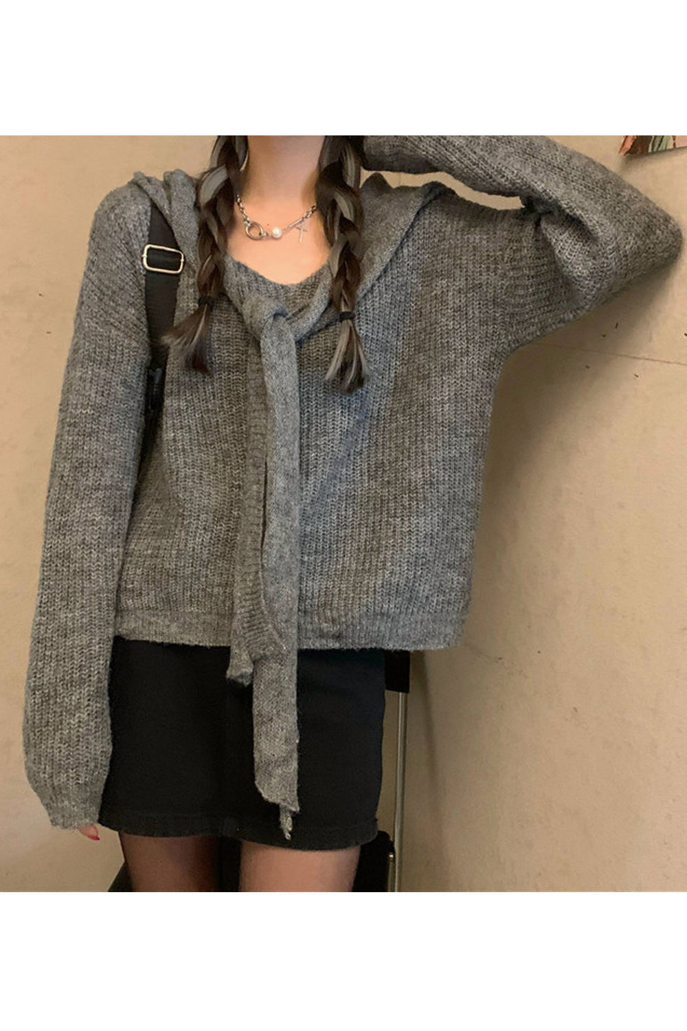 Women Trendy Loose fit Long Sleeve Solid Color Warm Sweater