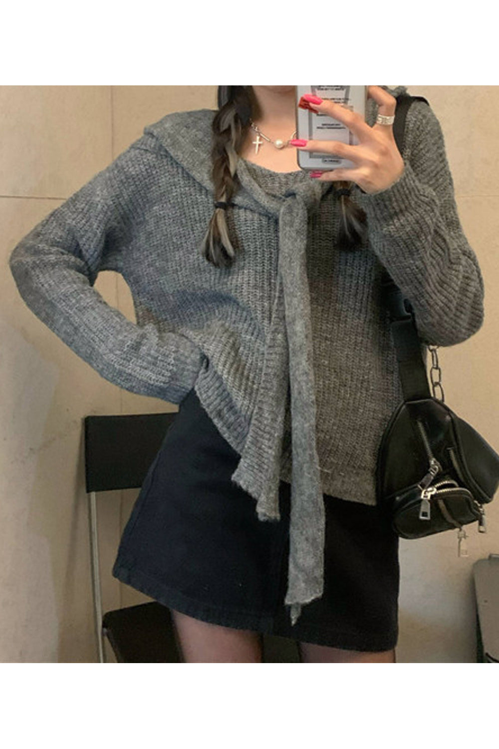 Women Trendy Loose fit Long Sleeve Solid Color Warm Sweater