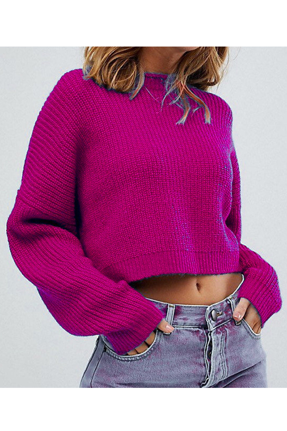 Women Solid Color Warm Short Length Stylish Sweater