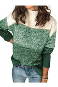 Women Round Neck Slim Fit Contrast Pattern Lovely Sweater