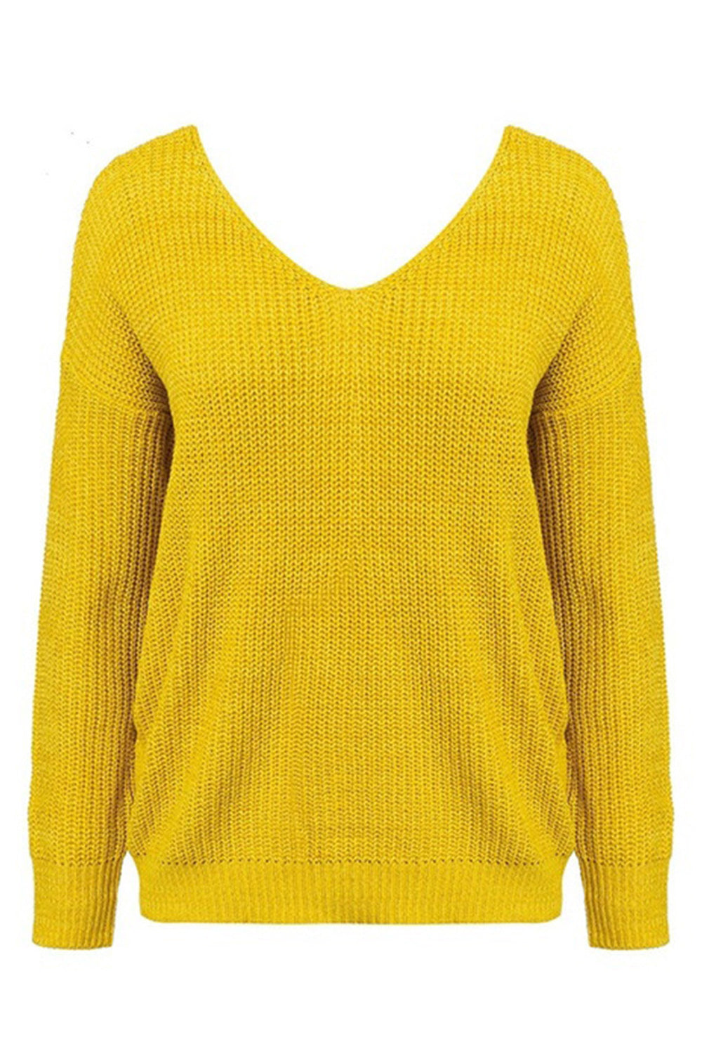 Women Stretchable Long Sleeve V-Neck Comfortable Sweater