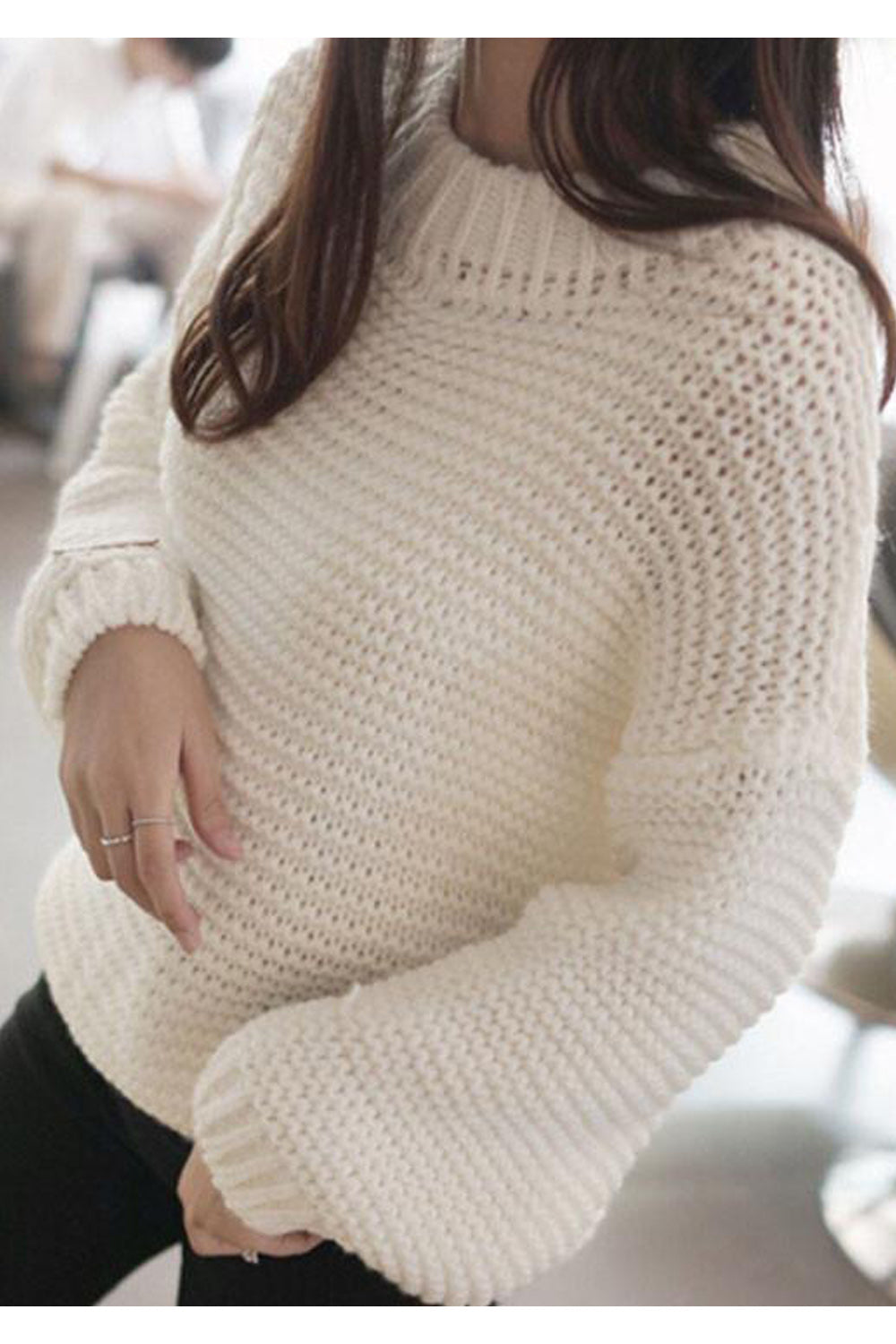 Women Classic Hollow Mesh Solid Color Windbreaker Sweater