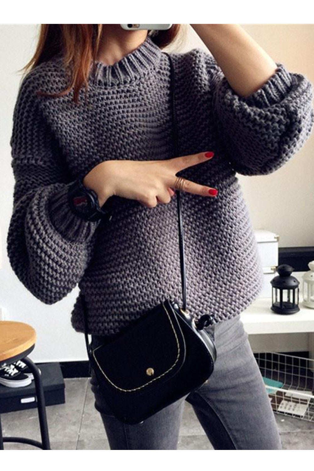 Women Classic Hollow Mesh Solid Color Windbreaker Sweater