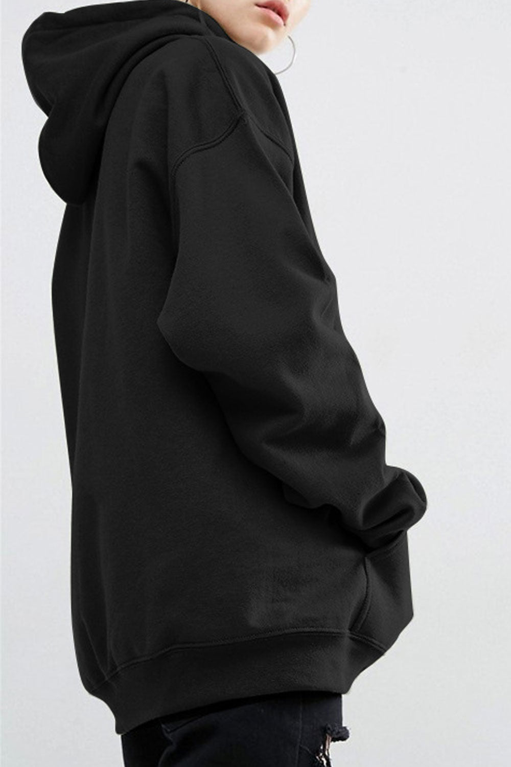 Women Decent Solid Color Warm Long Sleeve Hoodie