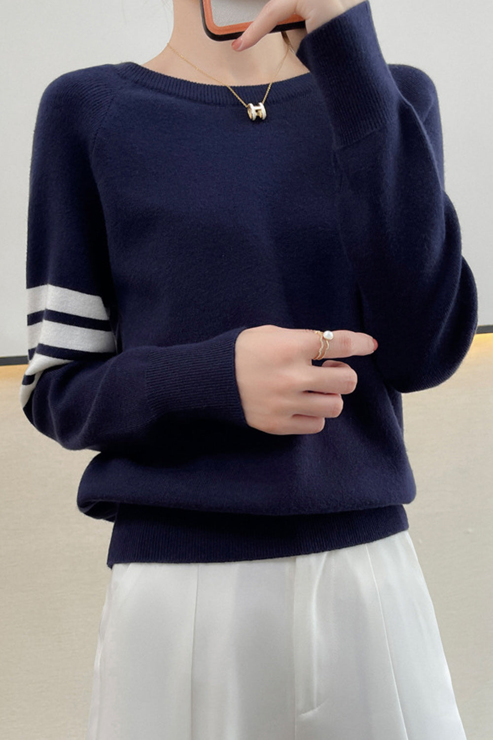 Women Elegant Solid Colored Deep V-Neck Cozy Stylish Sweater