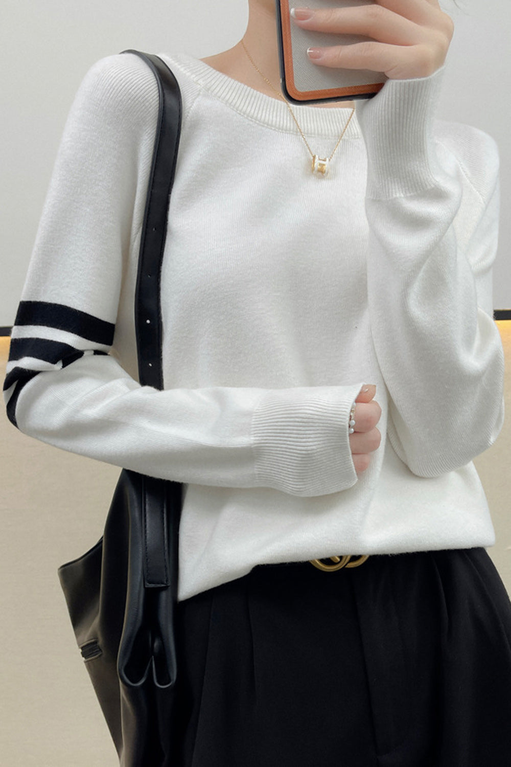Women Elegant Solid Colored Deep V-Neck Cozy Stylish Sweater