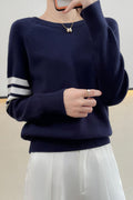Women Elegant Solid Colored Deep V-Neck Cozy Stylish Sweater