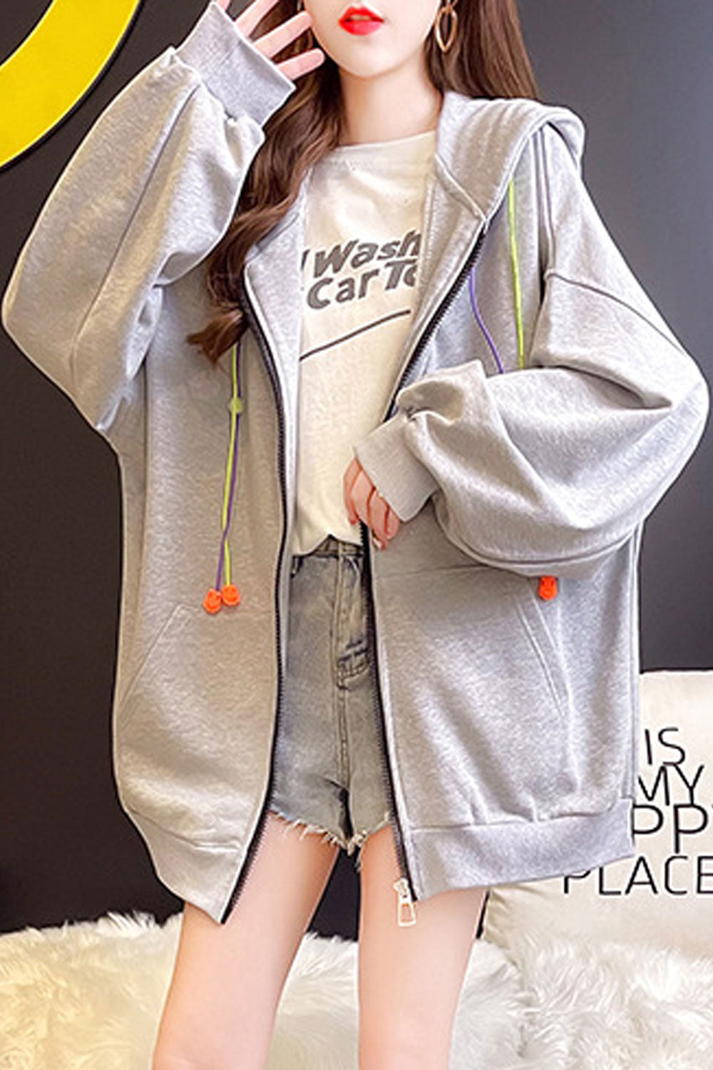 Women Decent Solid Pattern Long Sleeve Breathable Warm Hoodie