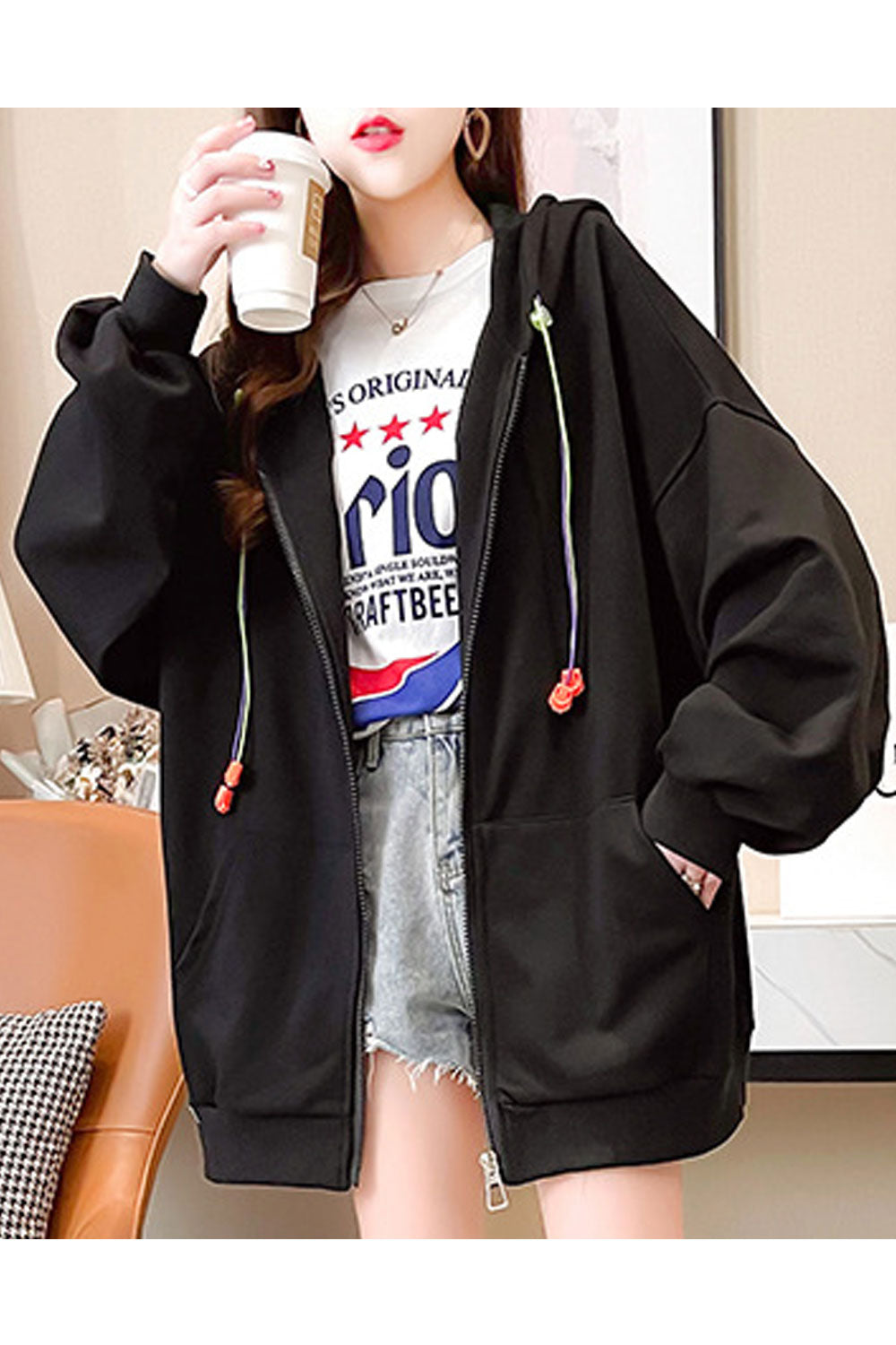Women Decent Solid Pattern Long Sleeve Breathable Warm Hoodie