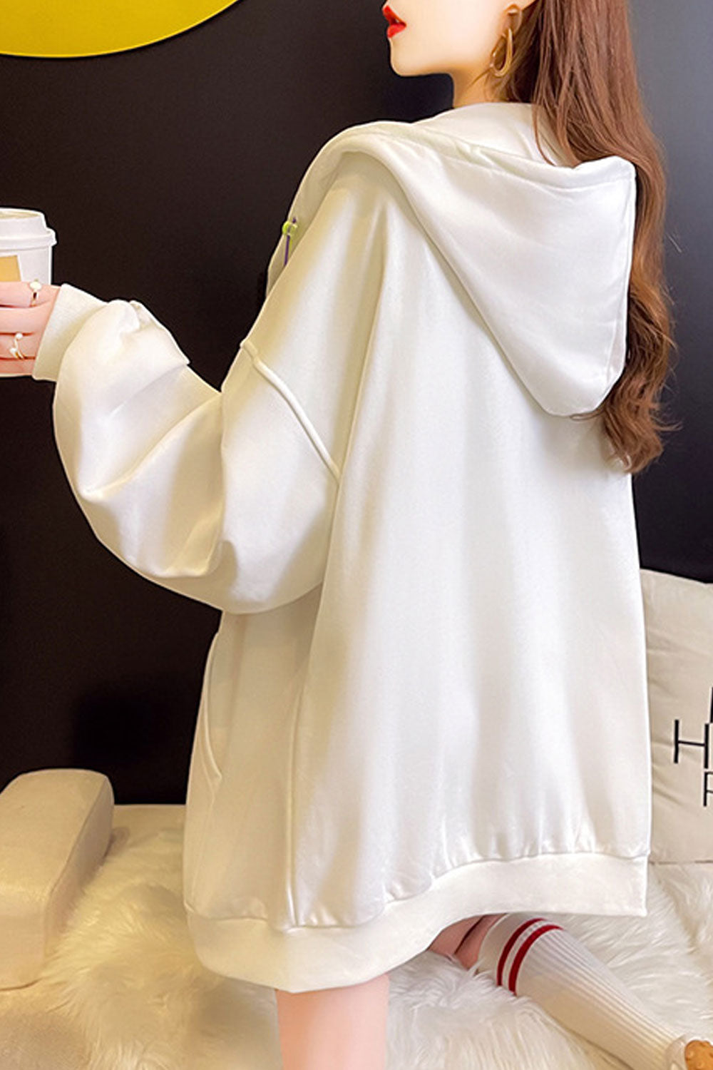 Women Decent Solid Pattern Long Sleeve Breathable Warm Hoodie