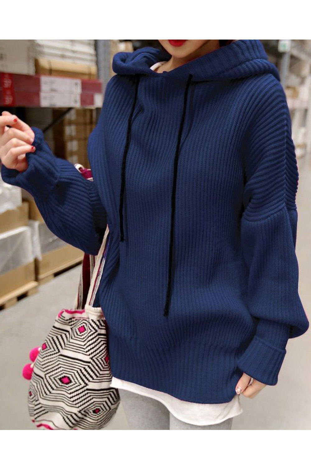 Women Solid Colored Pattern Comfy Long Sleeve Soft Hoodie