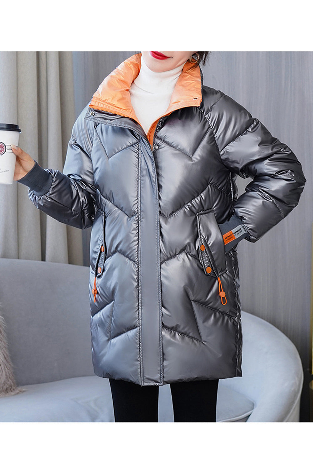 Women Autumn & Winter Full Zipper Warm Padded Jacket