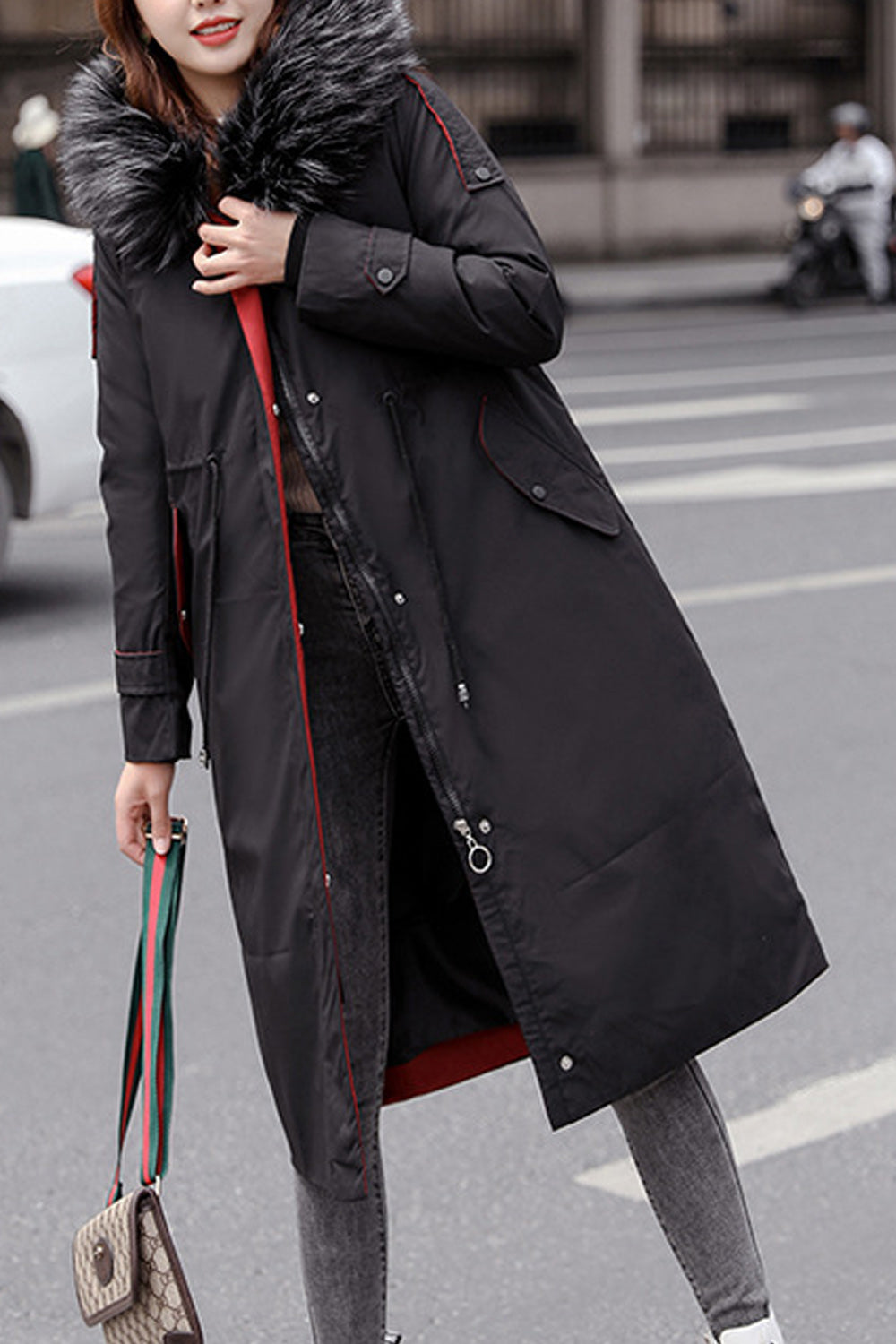 Women Hooded Warm Winter Cotton Padded Long Jacket