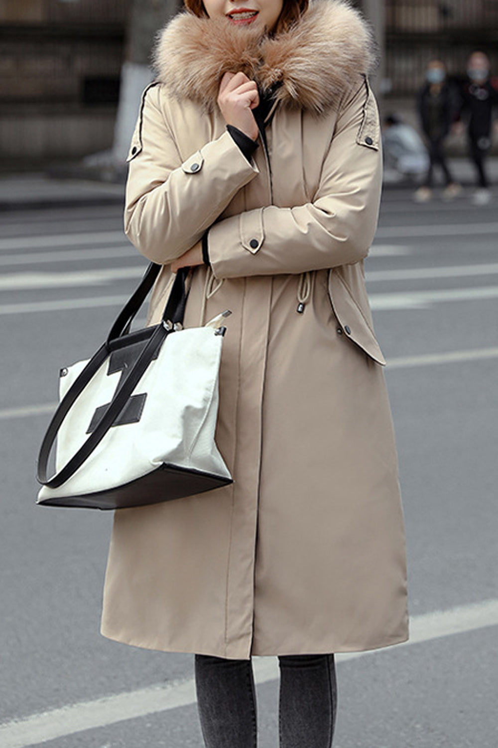 Women Hooded Warm Winter Cotton Padded Long Jacket