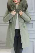 Women Elegant Solid Pattern Zip Closer Winter Padded Jacket