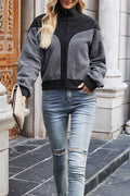 Women Tremendous Solid Color Standup Collar Long Sleeve Zipper Closure Jacket