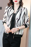 Women Amazing Elasticated Cuffs Printed Pattern Lightweight Casual Jacket