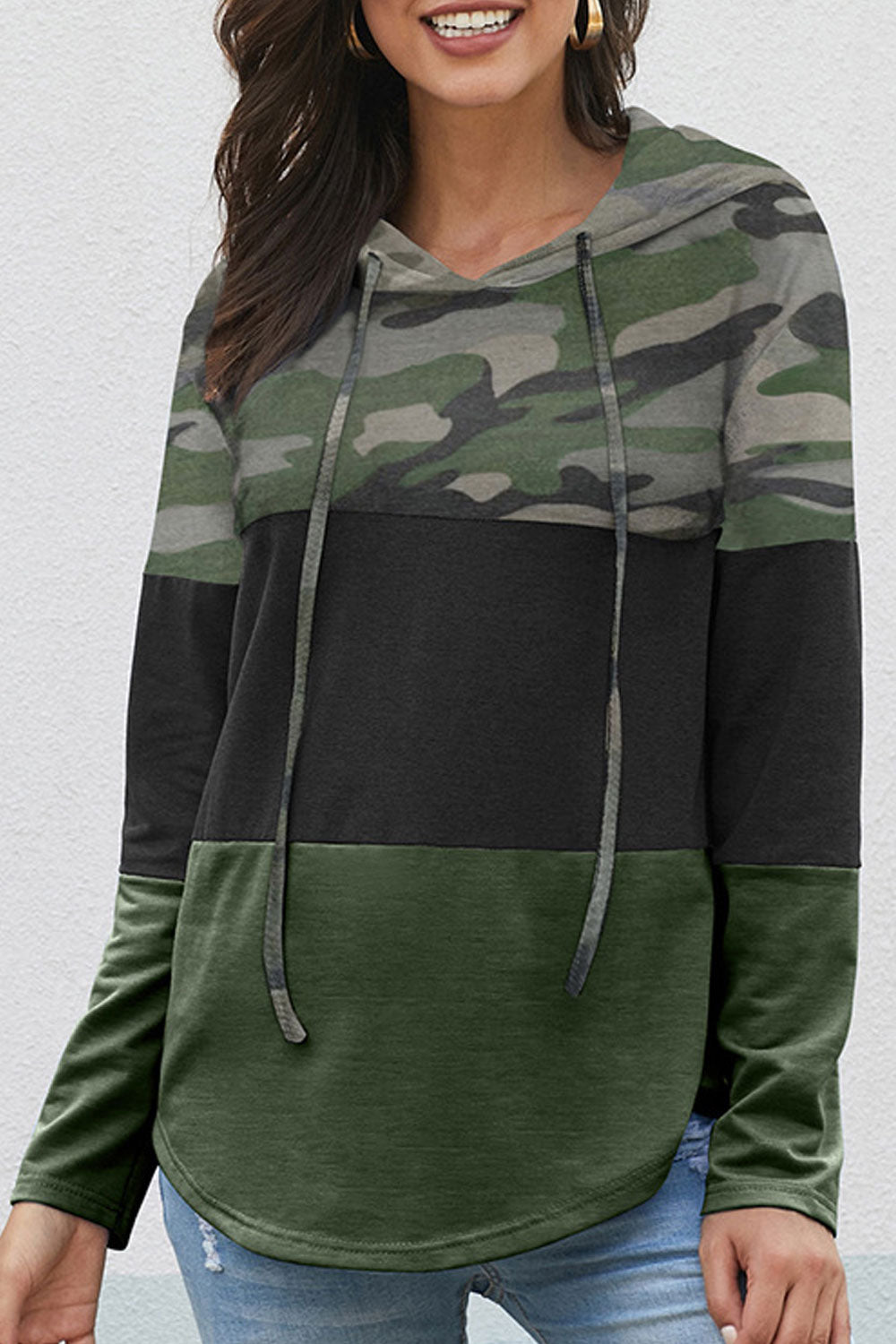 Women Casual Long Sleeve Classy Printed Warm Hoodie