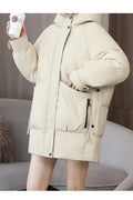 Women Regular Fit Solid Colored Long Sleeve Hooded Style Padded Jacket