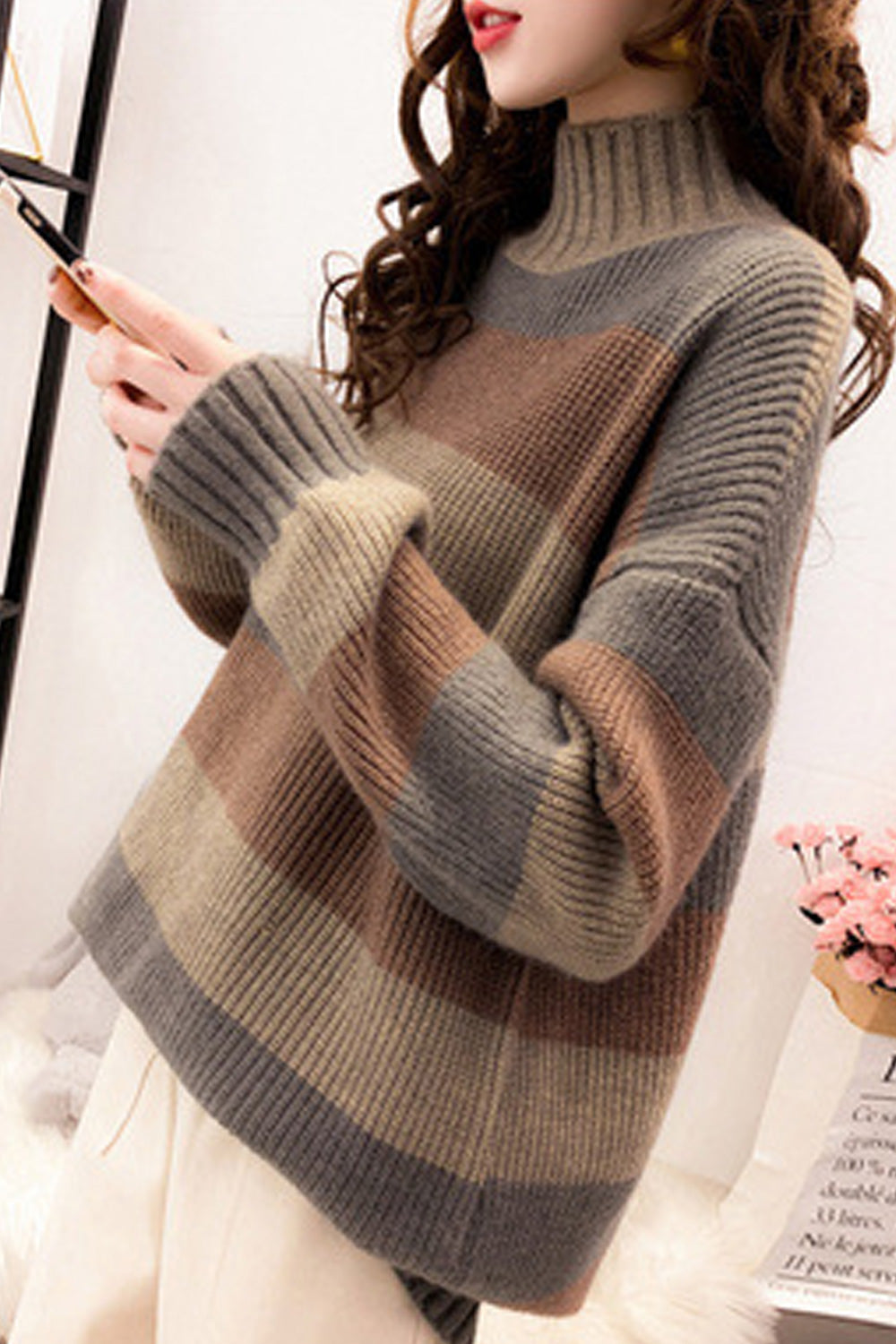 Women Thick Pullover Long Sleeve Holiday Casual Knitwear Sweater