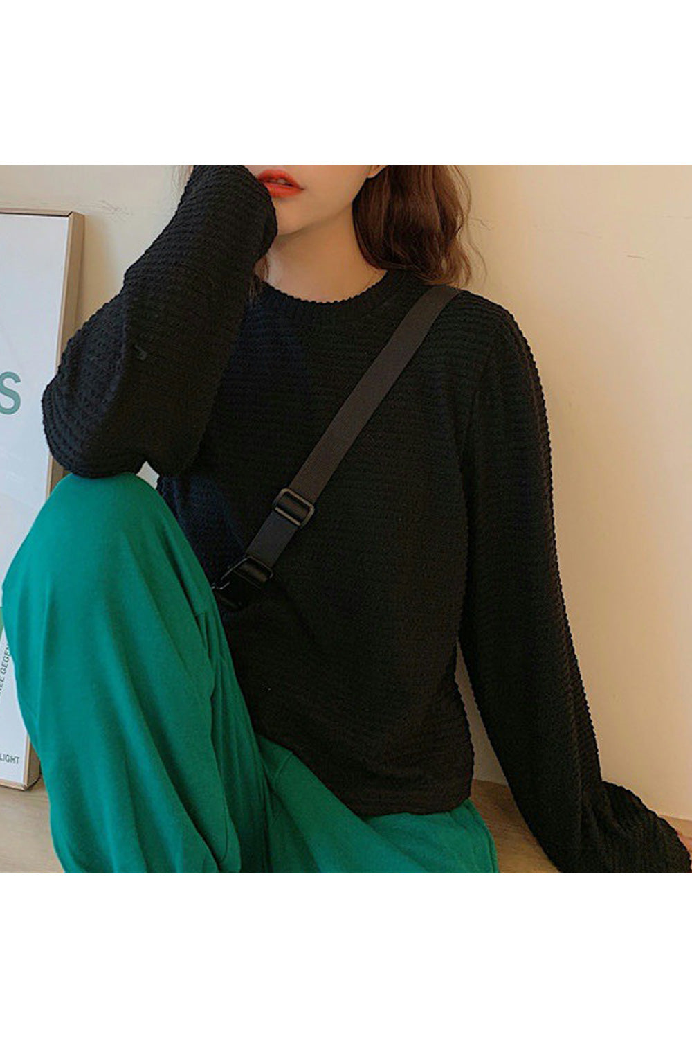 Women Drawstring Hooded Long Sleeve Thick Cozy Sweater