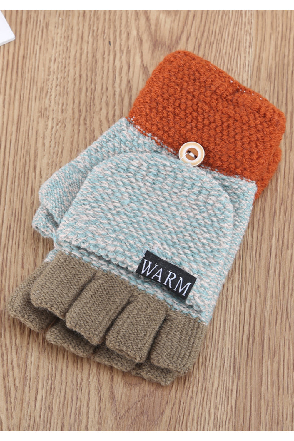 Women Half Fingers Solid Colored Cozy Windproof Winter Outdoor Knitted Gloves