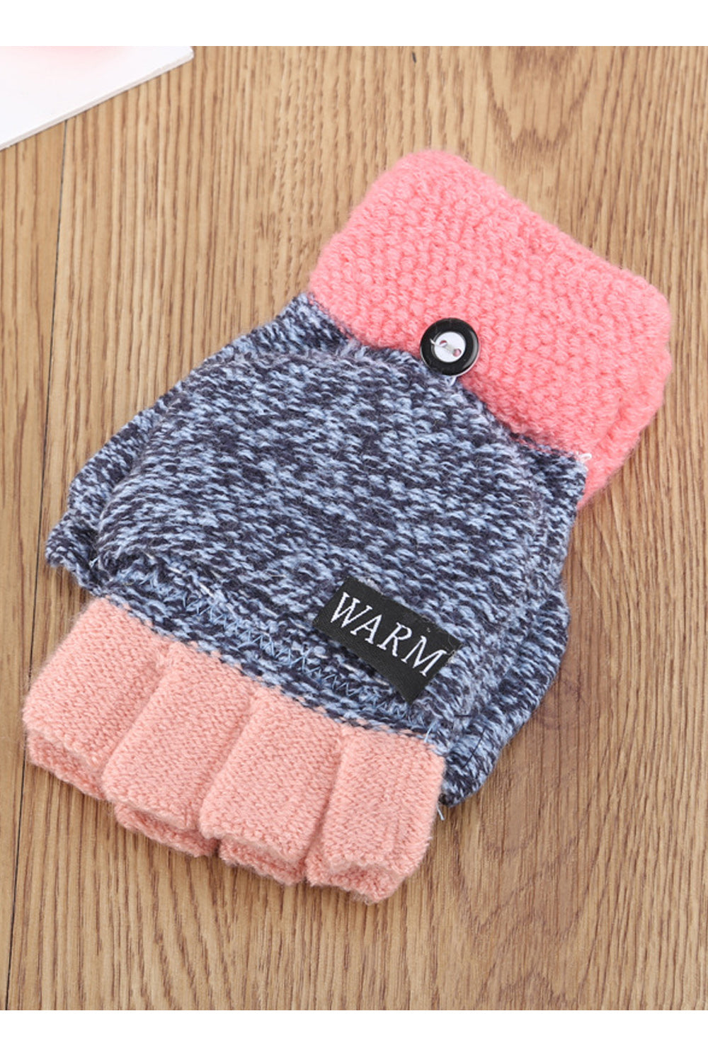Women Half Fingers Solid Colored Cozy Windproof Winter Outdoor Knitted Gloves