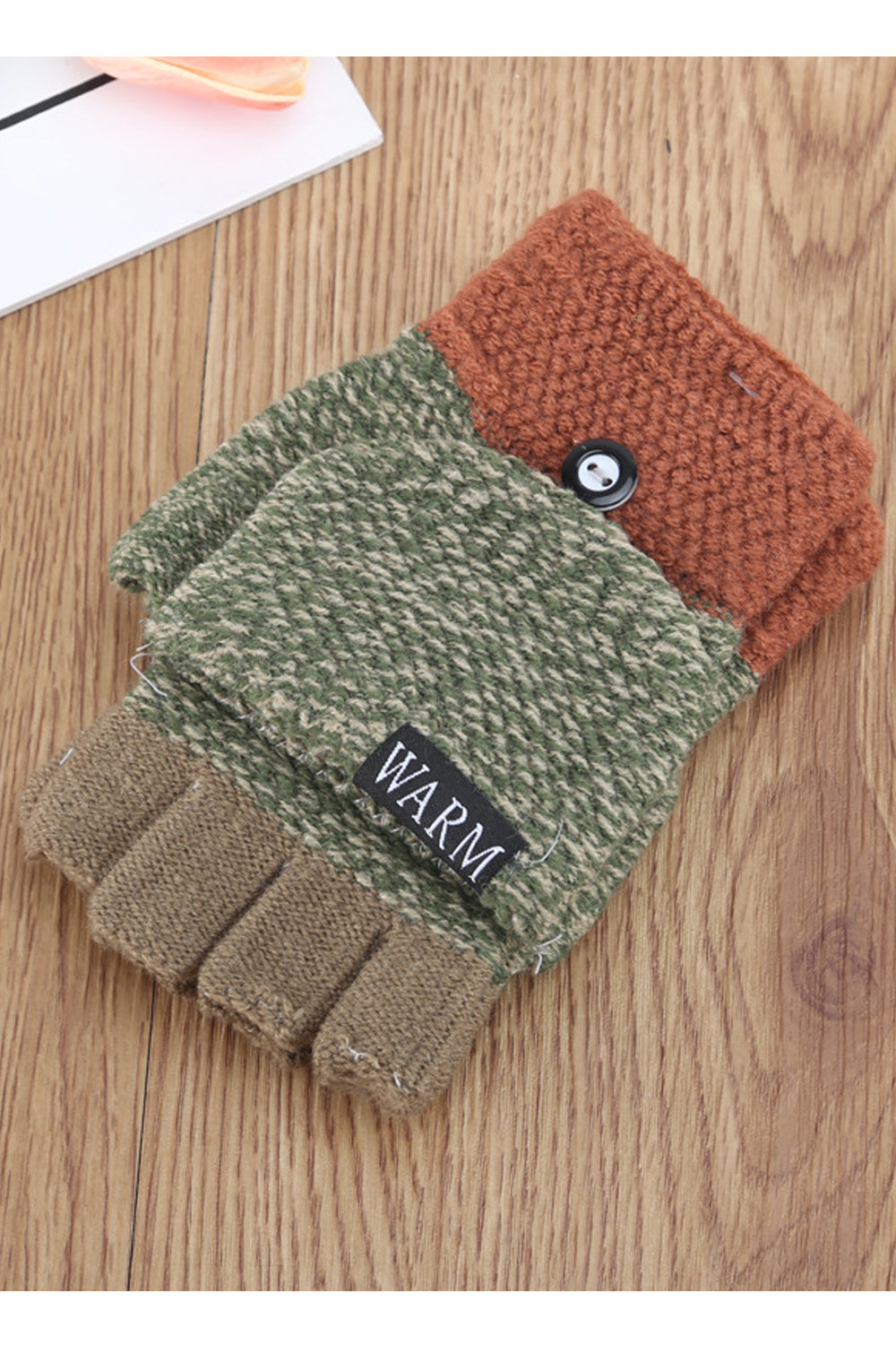 Women Half Fingers Solid Colored Cozy Windproof Winter Outdoor Knitted Gloves
