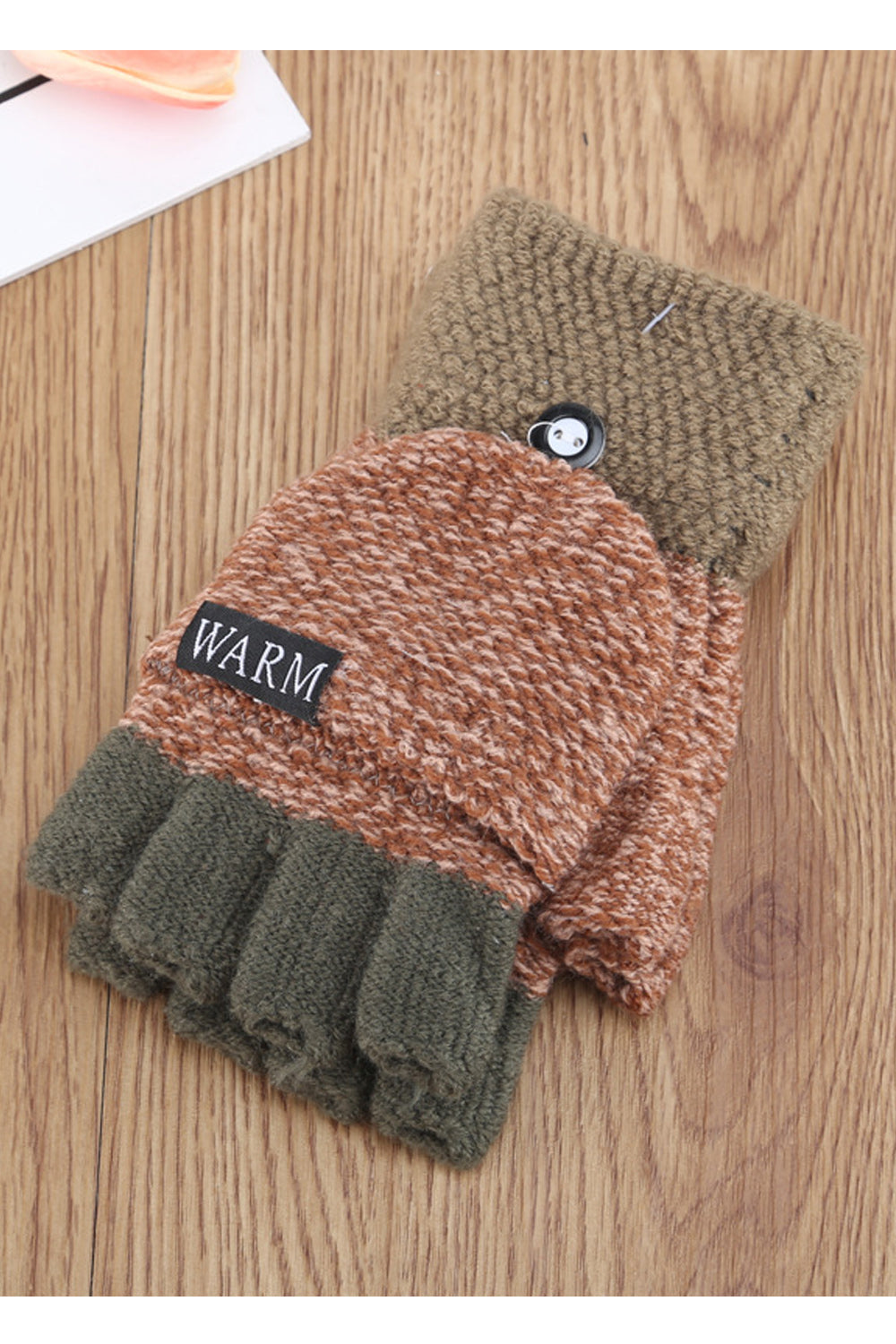 Women Half Fingers Solid Colored Cozy Windproof Winter Outdoor Knitted Gloves